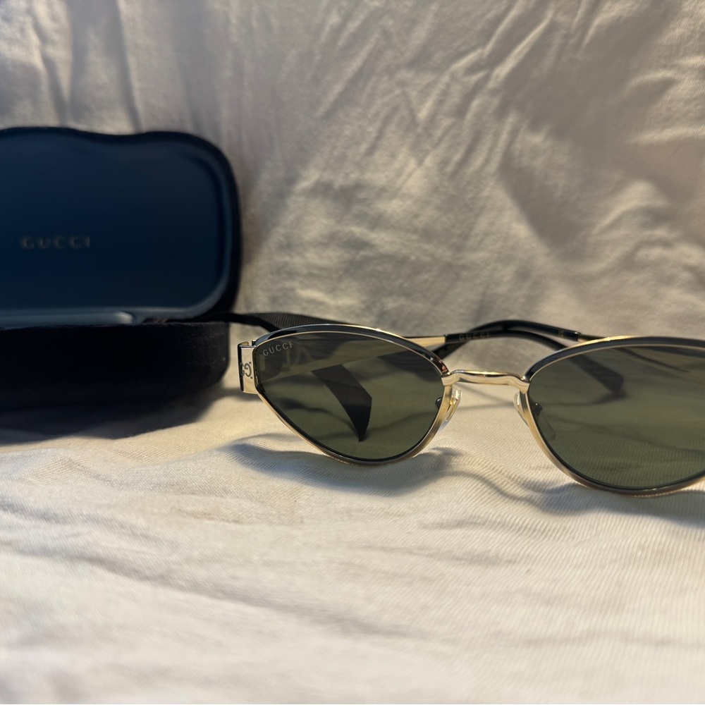 Gucci Gold Frame Sunglasses with Dark Lenses
